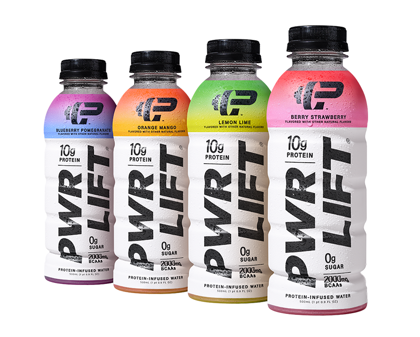 PWR LIFT 500ml bottles in 4 flavors