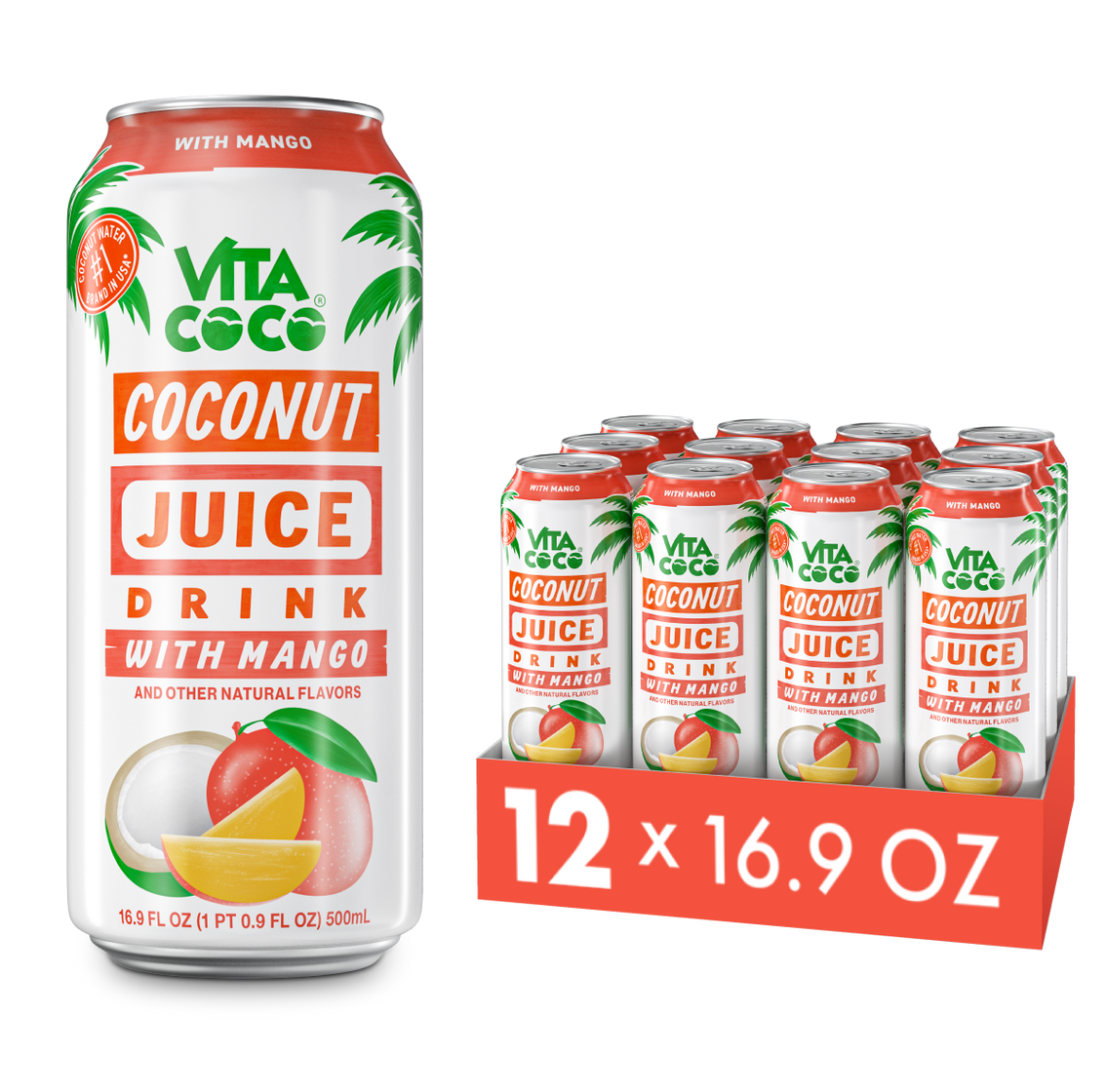 Wholesale: Coconut Juice, Mango 16.9oz