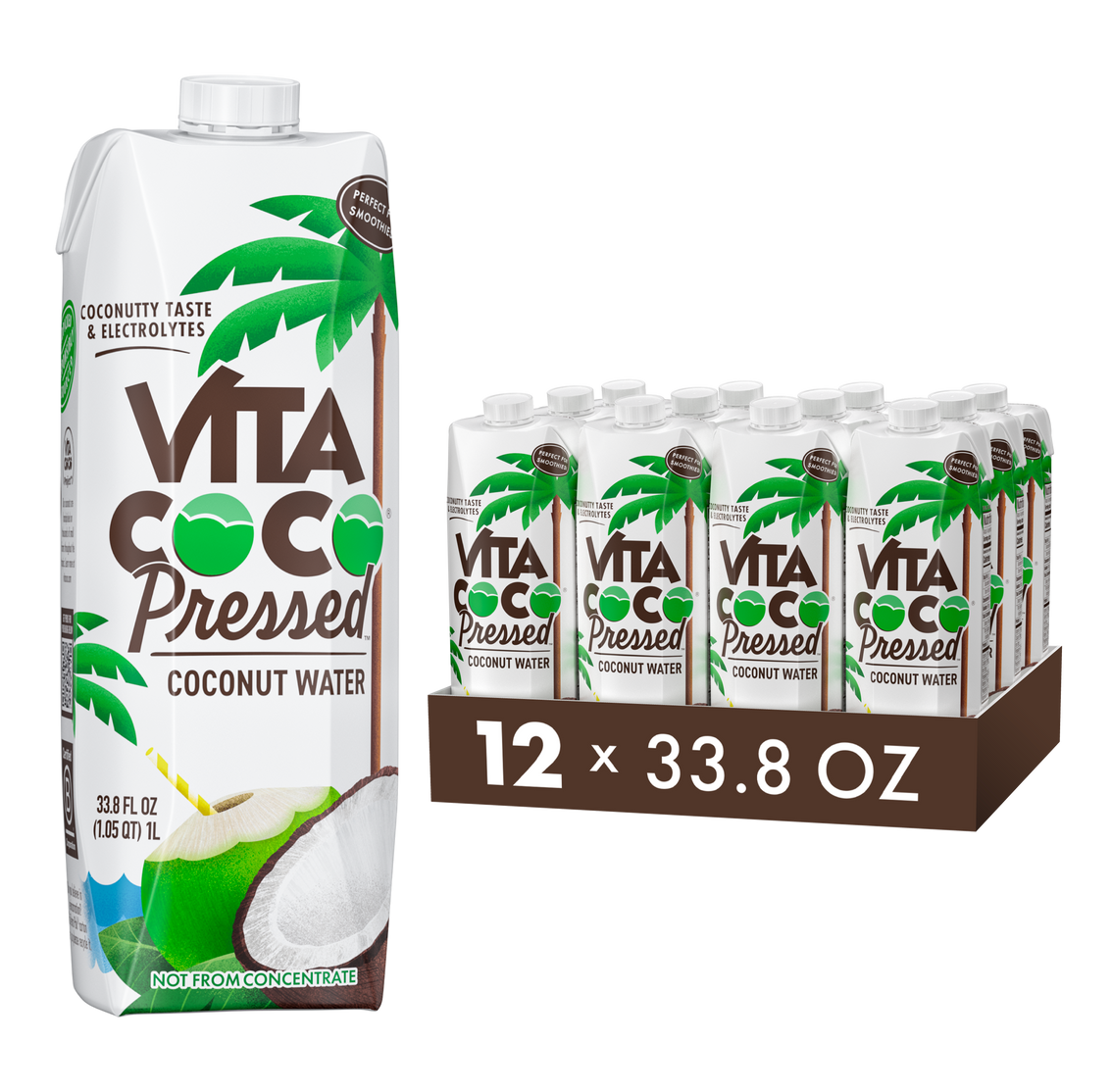 Vita Coco Pressed coconut water 33.8 OZ pack x 12